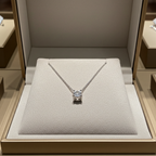 18k white gold solitaire pendant with natural diamonds 0.10 ct