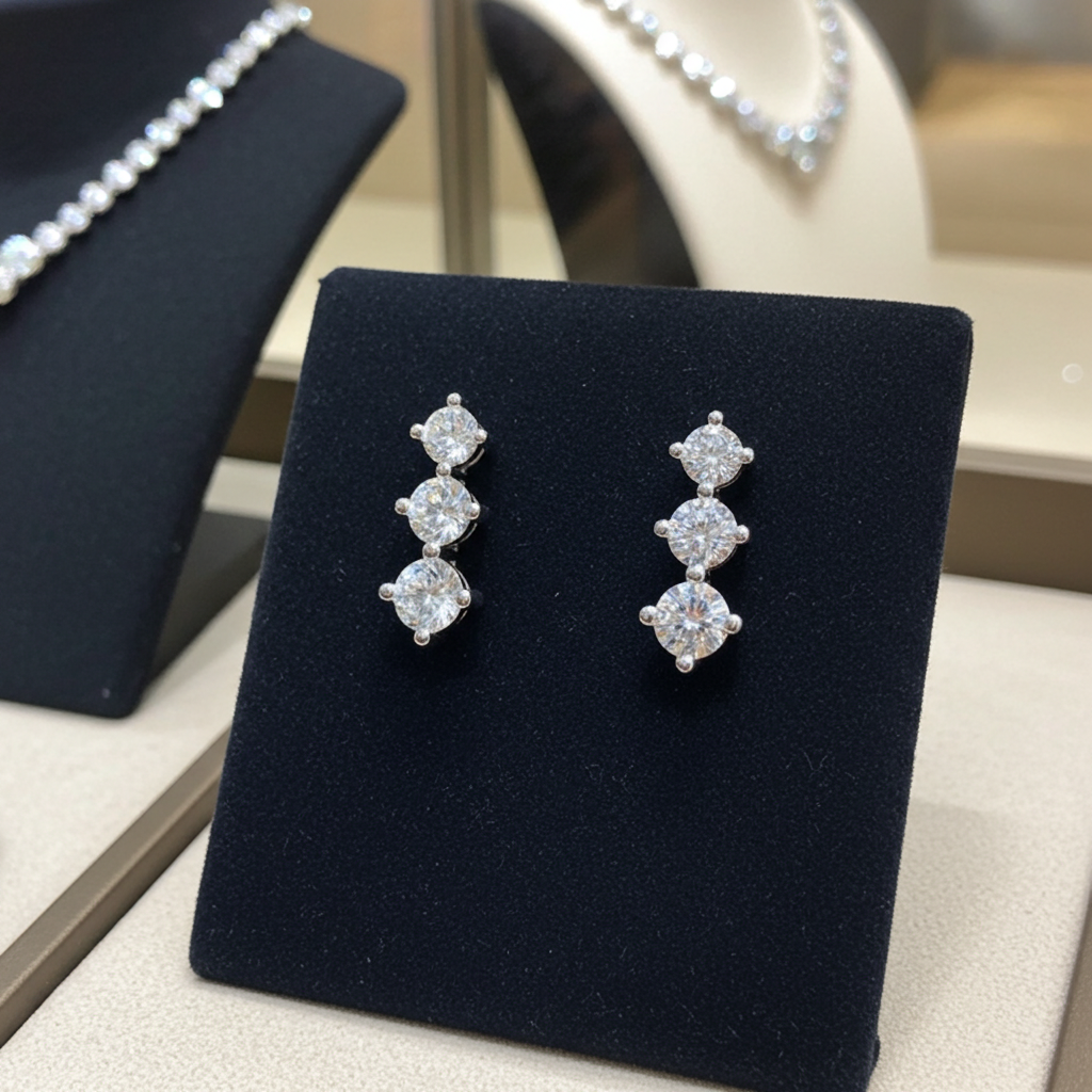 Orecchini - 18 carati Oro bianco - 0.90ct. tw. Diamante (Naturale)