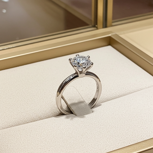 Anello solitario diamante naturale  0.15ct certificato IGI D IF