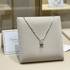 Collana punto luce certificato HRD in oro bianco con diamante naturale 0,12 ct E VS1