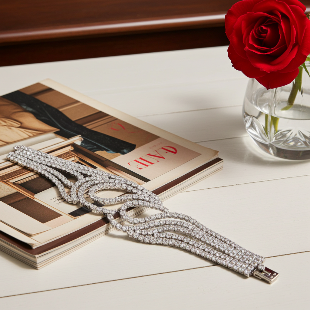 18k White Gold Tennis Bracelet with 41ct E F VVS/VS Natural Diamonds