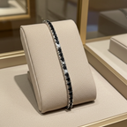 bracciale tennis in oro bianco 18k diamanti naturali neri  4,00ct