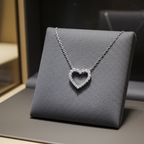 Collana Cuore - 18 carati Oro bianco - 1.00 ct. tw. Diamante Naturali
