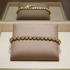 18k white gold tennis bracelet with onion-cut natural diamonds, 1.5 ct