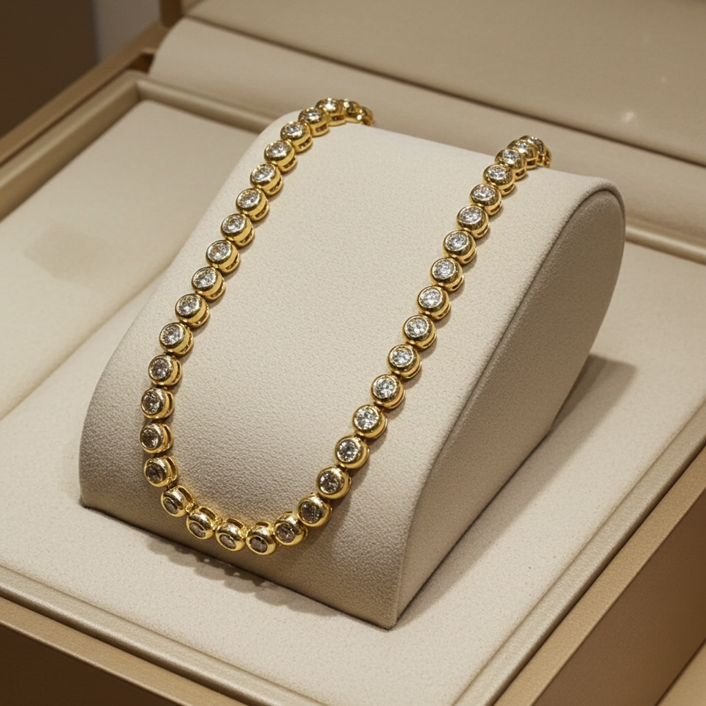 18k white gold tennis bracelet with onion-cut natural diamonds, 1.5 ct