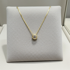 ciondolo  punto luce certificato HRD a cipollina in oro bianco e diamanti naturale  0,07 ct