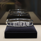 Bracciale personalizzato in oro bianco 18k e diamanti naturali