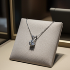 Collana con ciondolo - 18 carati Oro Bianco- 0.78ct. tw. Diamante