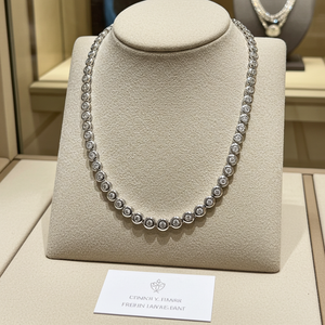 Collana collier tennis a cipollina in oro e diamanti naturali 6.40ct