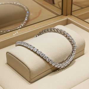 bracciale tennis in oro bianco 18k e diamanti naturali 8ct