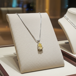 Ciondolo punto luce con diamante naturale taglio pera certificato GIA 0.67 ct