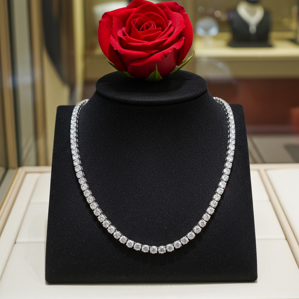 Collana tennis in oro e diamanti naturali 9.90ct certificato IGI