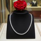 Collana collier tennis in oro e diamanti naturali 3.50ct certificato IGI