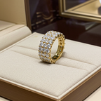 Anello veretta in oro giallo 18k e diamanti naturali 3.60ct