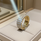 Anello veretta in oro giallo 18k e diamanti naturali 3.60ct