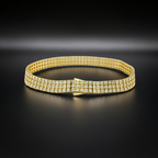 3 Row Round Cut Natural Diamond Tennis Bracelet 6.72CT