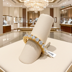 Anello veretta certificato HRD in oro giallo 18k con diamanti naturali 3,85 ct
