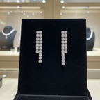 orecchini tennis in oro bianco 18k e 2 diamanti naturali 1,36ct