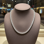 Collana tennis in oro bianco e diamanti naturali 43 ct