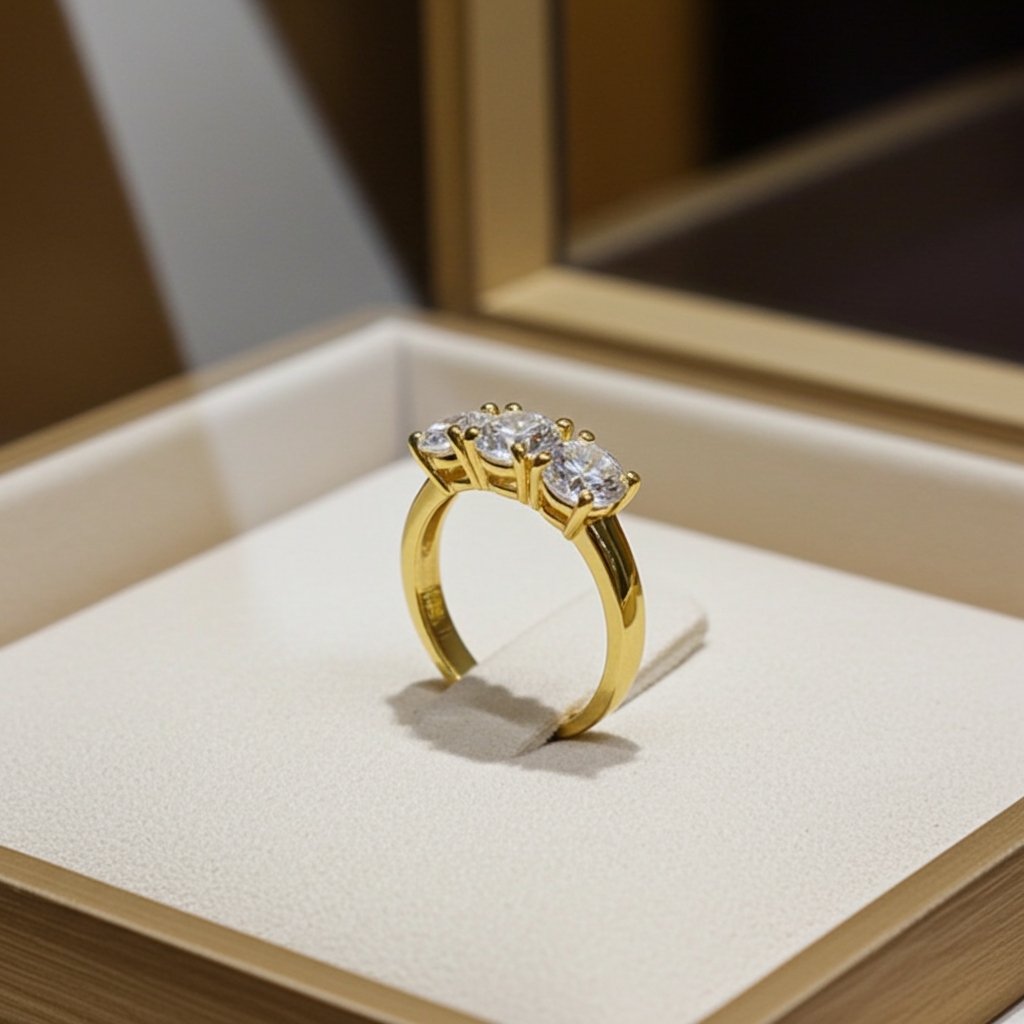 Anello Trilogy -0.90ct Diamanti Naturali