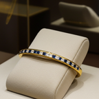 Bracciale - 18 carati Oro giallo,  con diamanti e zaffiri naturali
