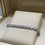 bracciale tennis a cipollina in oro bianco 18k e diamanti naturali 5,00ct