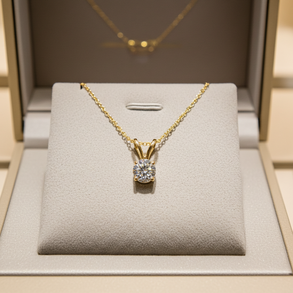 Collana con ciondolo - 18 carati Oro giallo - 0.92ct. tw. Diamante