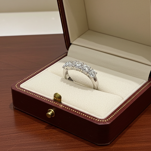 Five-diamond eternity ring 0.50ct natural diamonds IGI certified D VVS1