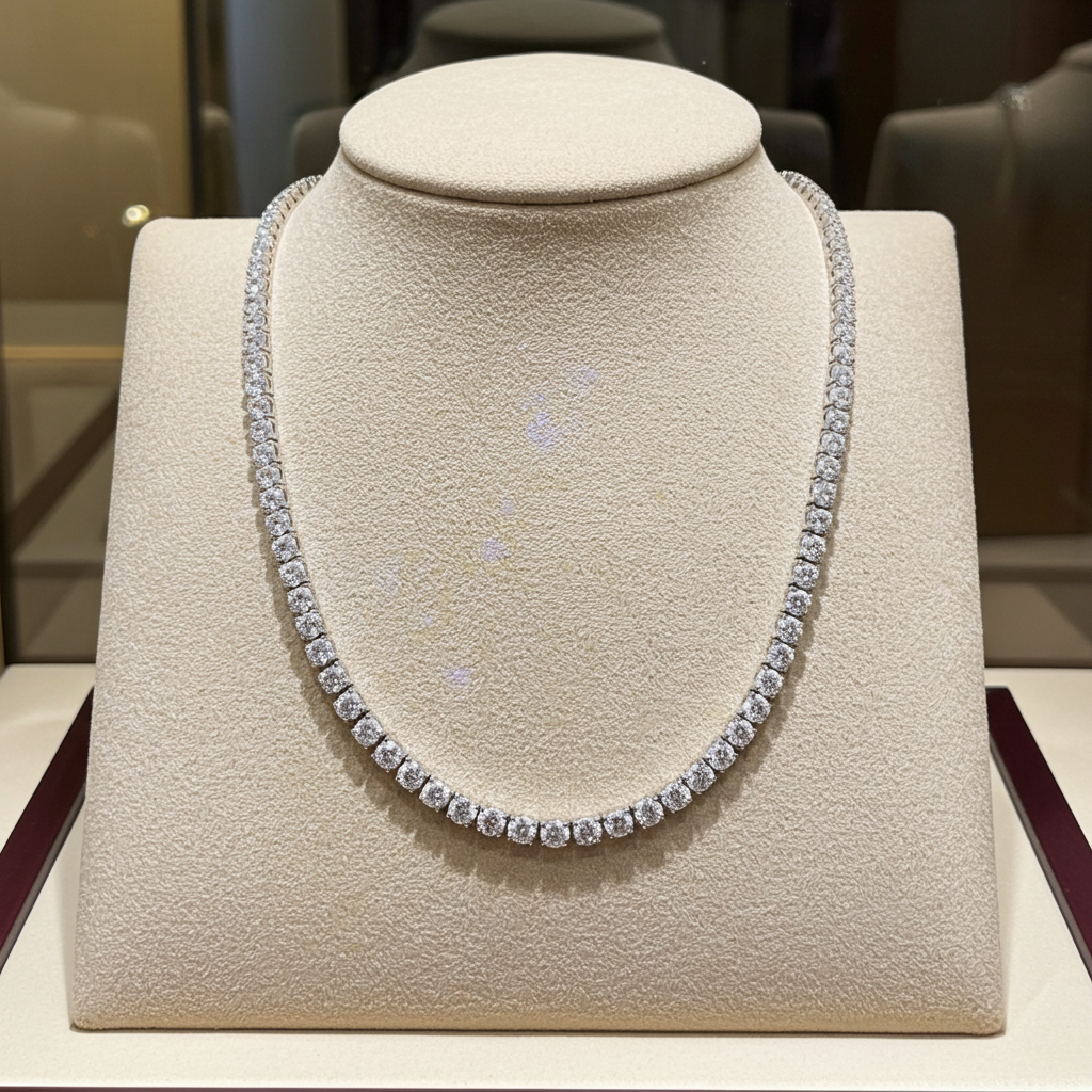 Collana tennis in oro e diamanti naturali 9.90ct certificato IGI