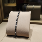 bracciale tennis in oro bianco 18k e diamanti naturali neri  2,70ct