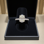 Anello solitario in oro bianco e diamanti naturali ovale 1.99 ct