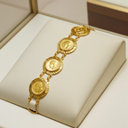 Bracciale Sterline - in oro giallo  con 7 sterline 22k