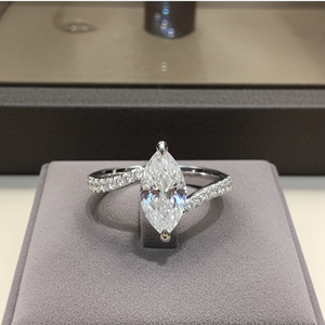 Anello - 18 carati Oro bianco - 1.15ct. tw. Diamante (Naturale)