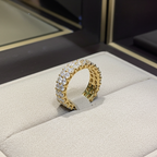 Anello veretta in oro giallo 18k e diamanti naturali 3.60ct