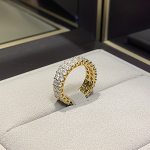 Anello veretta in oro giallo 18k e diamanti naturali 3.60ct