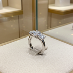 anello trilogy in oro bianco 18k con 3 diamanti naturali 1,50ct