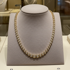 Collana tennis a cipollina in oro e diamanti naturali 6.40ct