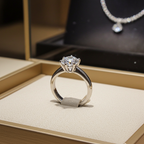 Anello solitario in oro bianco 18k e diamante naturale 1.70ct D IF