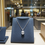 Collana  in oro 18k e diamante naturale pera certificato IGI 0.50ct D IF