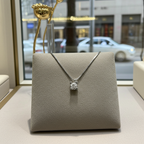 Collana punto luce certificato HRD in oro bianco con diamante naturale 0,25 ct