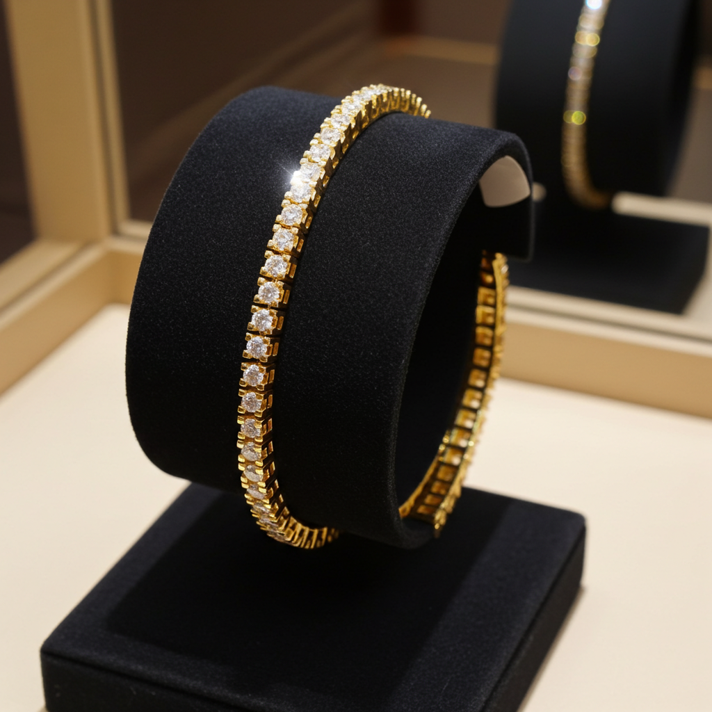 bracciale tennis in oro giallo 18k e diamanti naturali 2,70ct