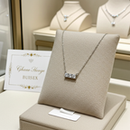 Collana Trilogy in oro bianco con 3 diamanti naturali 0,45 ct