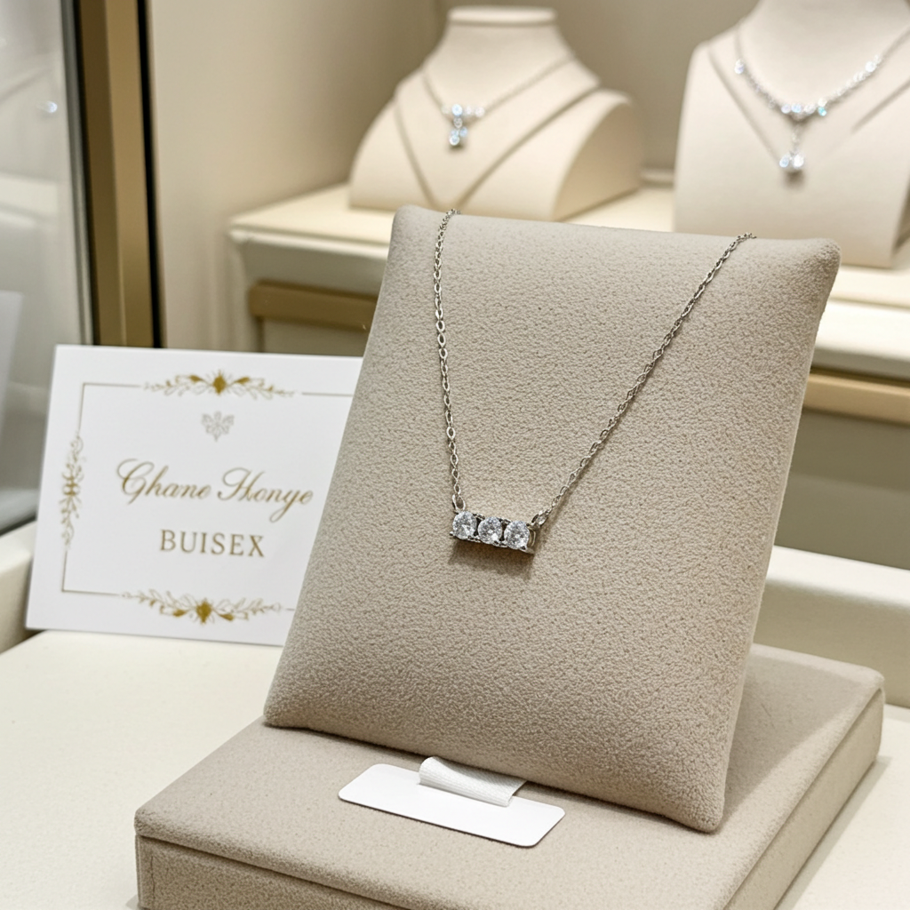 Collana Trilogy in oro bianco con 3 diamanti naturali 0,30ct