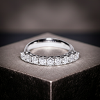 Anello riviera - 18k bianco - 1.72ct. tw. Diamante (Naturale) - Fede nuziale