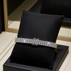 Bracciale tennis in 3 Fila diamante naturale Taglio Rotondo  6.72CT