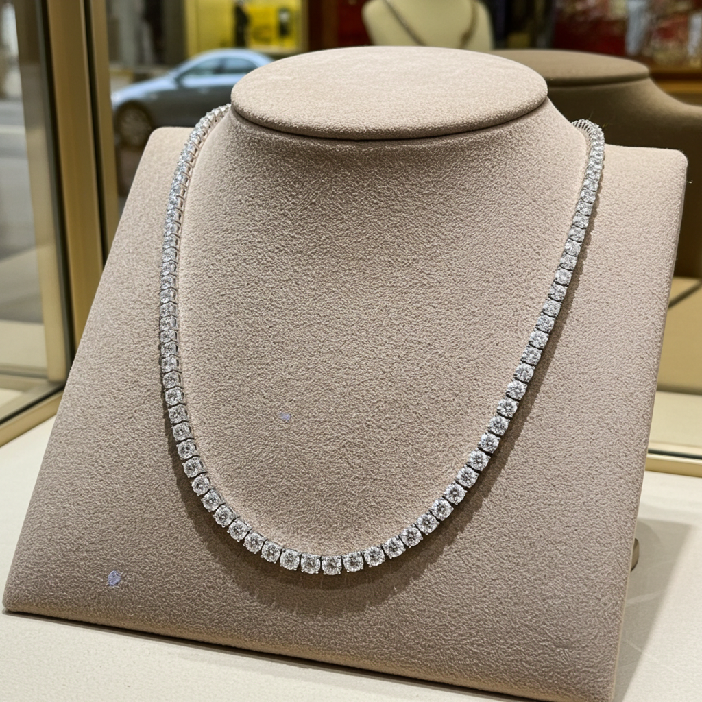 Collana tennis in oro e diamanti naturali 11ct certificato IGI