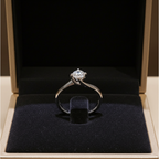 Anello solitario diamante naturale 0.45ct certificato IGI D IF