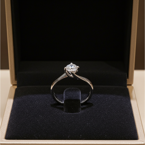Anello solitario con diamante naturale 1.00 ct certificato IGI D IF