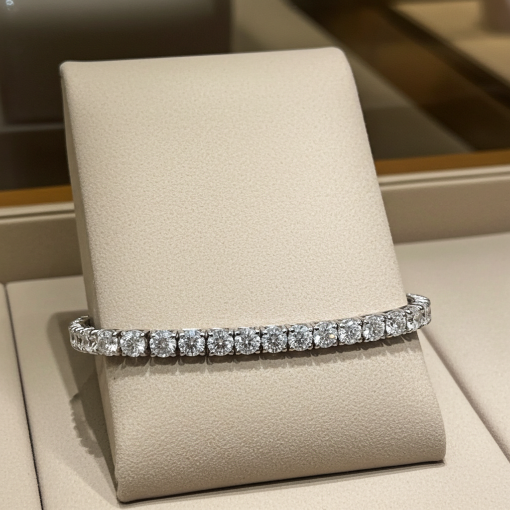 Bracciale tennis certificato HRD diamanti naturali 1,46 ct F VS1