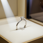 Anello Solitario - 18carati Oro bianco - 0.60ct. tw. Diamante (Naturale)
